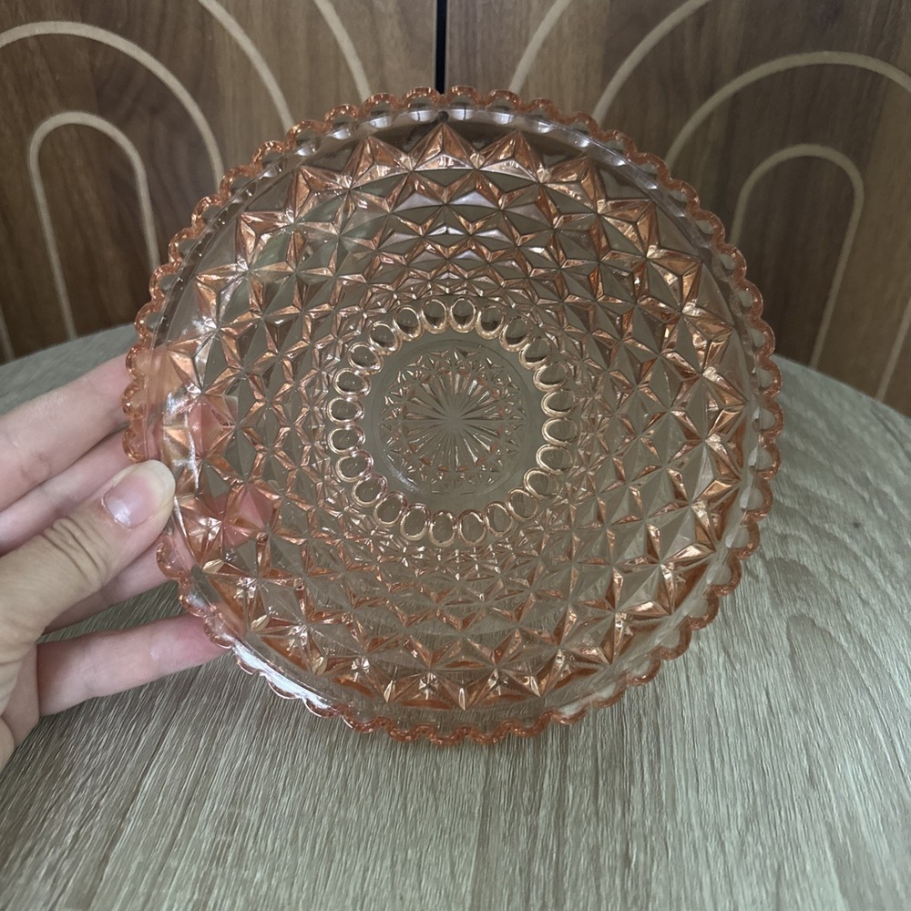Pink Depression Glass Sawtooth Dish Imperial Condiment Candy Trinket